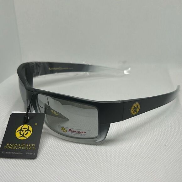 Biohazard Mens Mirrored Sunglasses - Picture 1 of 3